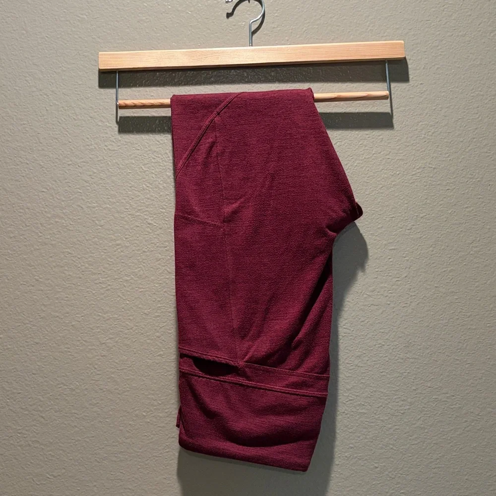Joy Lab Women's Leggings Medium Burgundy Heather High Rise Athletic Gym Running - Picture 6 of 14